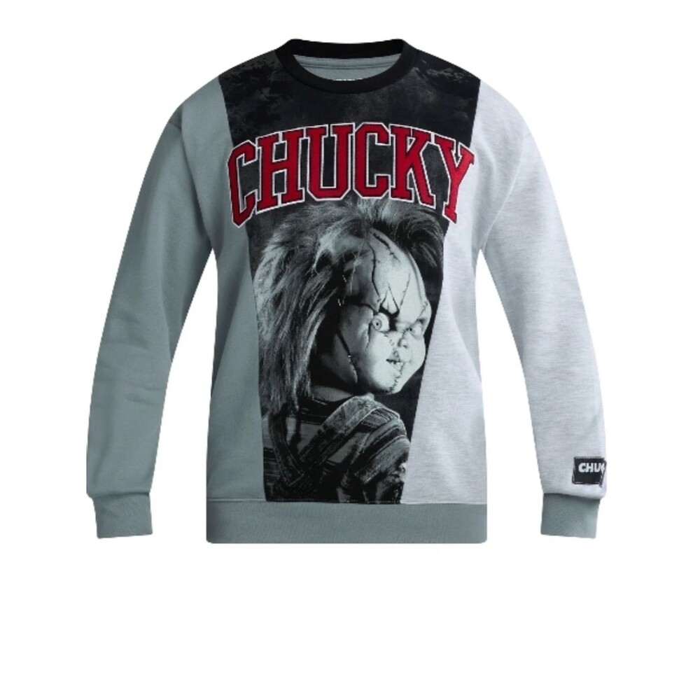 Chucky  Men's Graphic Crewneck Sweatshirt  Light Gray New Size XL